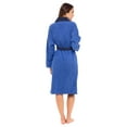 thumbnail image 5 of Women’s 100% Terry Cotton Bathrobe Toweling Dressing Gown Robe Two Tone BueNavy, 5 of 6