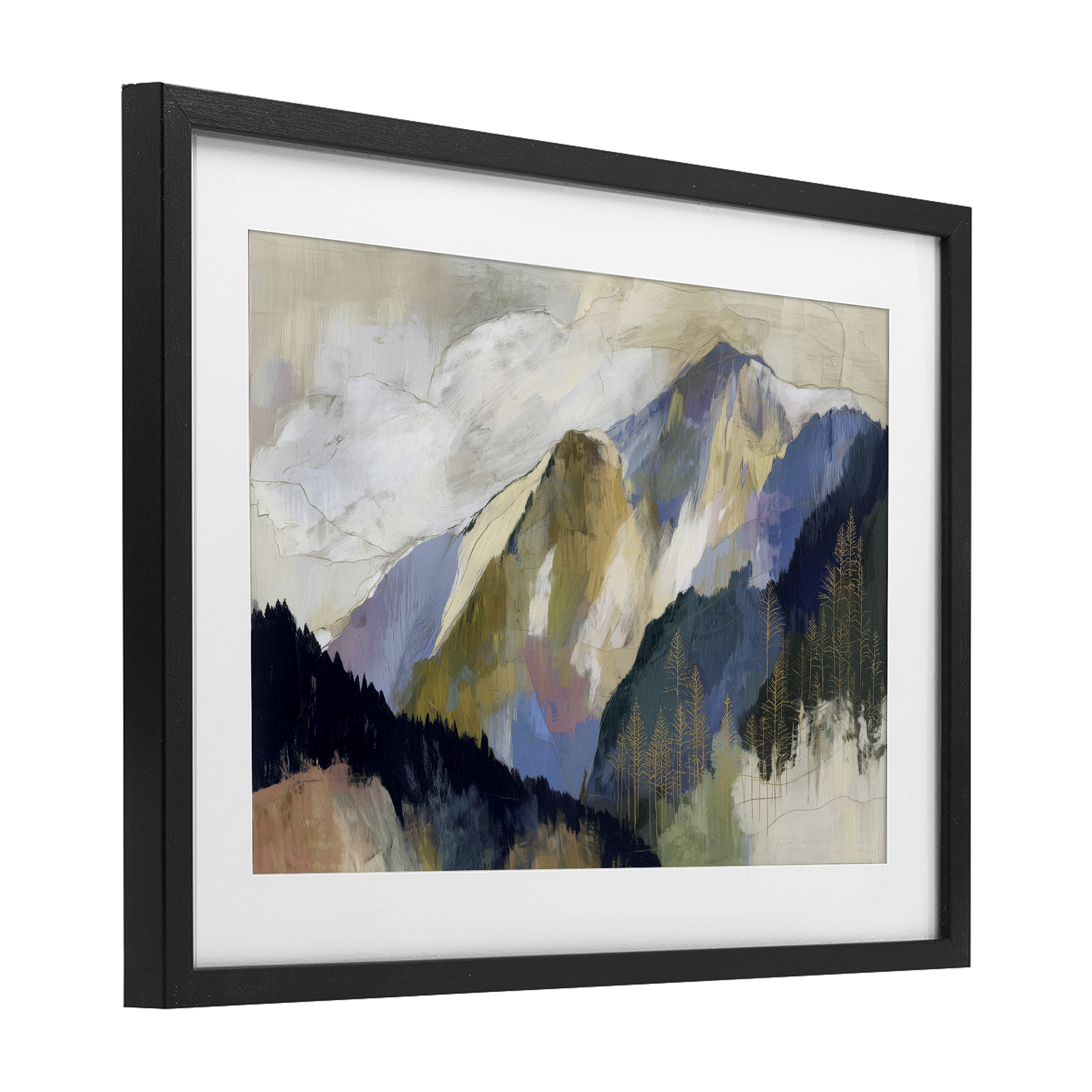 Stupell Industries Mountain Forest Landscape Black Framed Print Under Glass, design by Chromatic Storm Studio