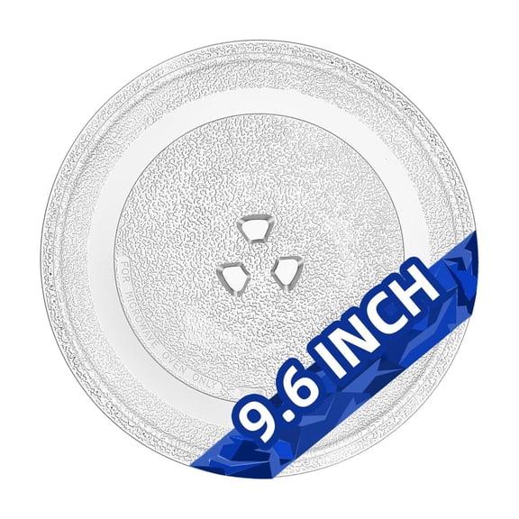 Microwave Glass Plate 9.6 Inches, Quality Replacement for Small Retro Microwaves 700W, Dishwasher Safe Universal Fit, White