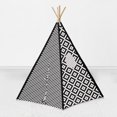 thumbnail image 6 of Bacati - Aztec Love Teepee Tent for Kids/Toddlers, 100% Cotton Breathable Percale Fabric Cover, Black, 6 of 11