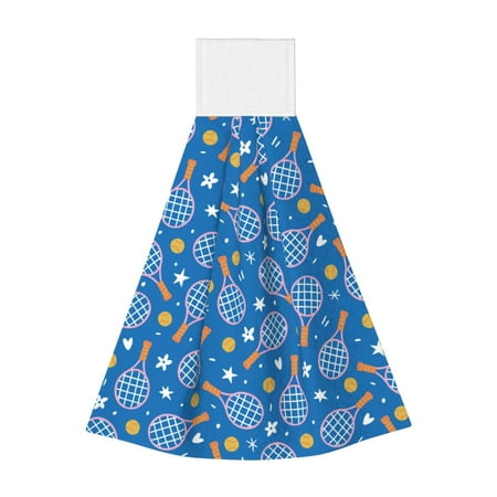 

Horeoi Tennis Print Coral Fleece Microfiber Hanging Hand Towel Absorbent Hand Towel Quick Dry Thicken Cleaning Cloths Wipes Rags for Kitchen & Bathroom