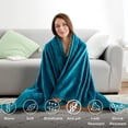 thumbnail image 3 of Manta de Felpa Hansleep para Cama Individual Color Verde Azulado 152x203 cm Suave y Acogedora, 3 of 9