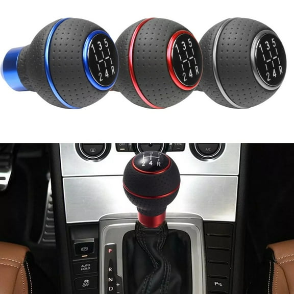 5 Speed Shift Knob Gear Leather Shifter Fit Most Manual Cars Trucks Black Fangkenuo
