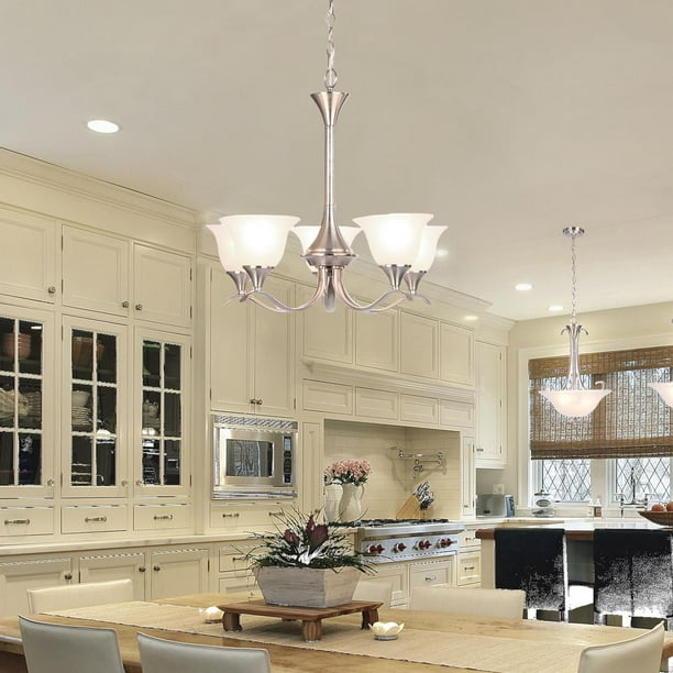 Hampton Bay Santa Rita 2 Light Brushed Nickel Finish Inverted