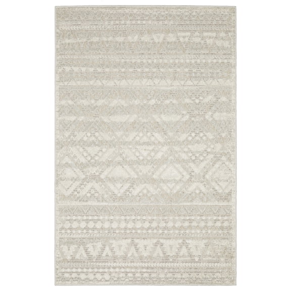 Woven Trends Venus - TAN01 - Eclectic Global Style, Geometric Pattern, Stain Resitant, Living Room, Dining Room, Office, Low Pile Polypropylene Area Rug in Beige - 5' x 8'