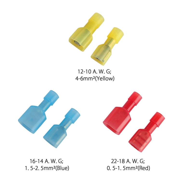 150-Piece Male/Female Insulated Spade Crimp Connector Set - 10-22 Gauge Wire (USA Made) 8 thumbnail image