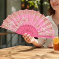 thumbnail image 7 of Byfri 6 Pack Butterfly Floral Vintage Folding Hand Fans Chinese Style Handheld Fans for Dance Parties 43x23cm, 7 of 7