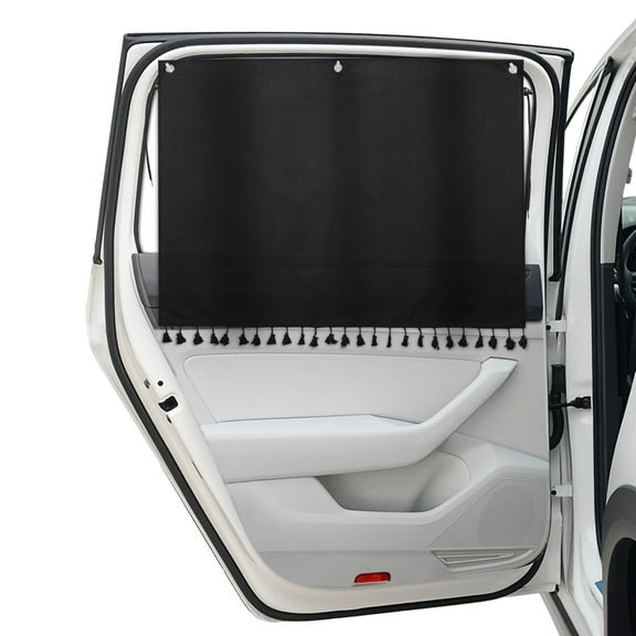 side shades for car side windows,car Window Shades with Tassels, 2pcs Car Sun Shades for Side Windows Suction Cups Screen Privacy Blackout Car Curtain for Baby in Car Sun Glare Cover/UV Heat Blocker