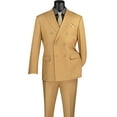 thumbnail image 3 of VINCI Men's Camel Beige Pinstripe Double-Breasted 6-Button Classic Fit Suit - NEW - 44L, 3 of 3