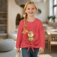 thumbnail image 4 of DISNIMO Corgi Printed Cute Girls Long Sleeve Tops Casual Loose Blouse Top with Tie Hem Soft Crew Neck Pullover Tops for 5-12 Years Old Girls, 4 of 8