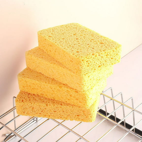 MLINS  6 Pcs Cleaning Sponge Washing up Scrubber Dish Sponges Yellow
