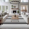 thumbnail image 3 of 6'x9' Area Rugs, Black Grey Stripes Indoor Outdoor Area Rug for Living Room Bedroom, Simple Striped Lines Minimalist Modern Washable Bathroom Rugs Kitchen Floor Carpet Mats Home Decor Aesthetic, 3 of 8