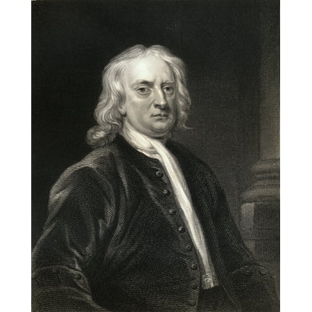 Sir Isaac Newton 1642-1727 English Physicist And Mathematician From The Book Gallery Of Portraits  Published London 1833 Poster Print (8 x
