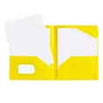 XIHAXI Yellow Poly Two Pocket Folder Three Hole Punch Prong Fasteners