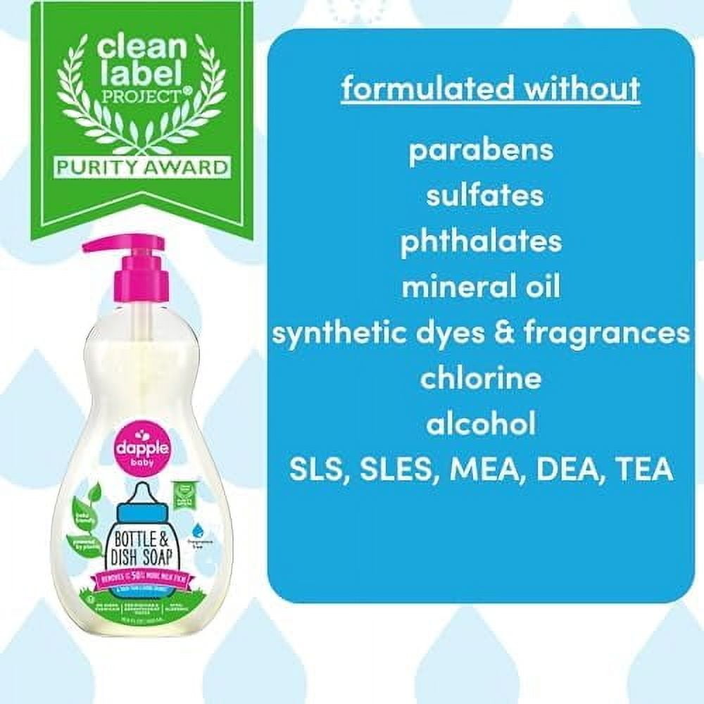 Dapple Baby, Bottle and Dish Soap Dish Liquid Plant Based Hypoallergenic 1 Pump Included Fluid s Packaging May Vary, Lavender 50.7 Ounce, (Pack of 3)