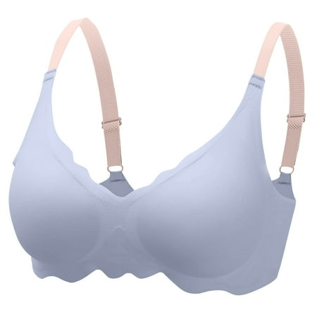 Arnsht Nursing Bras for Breastfeeding Seamless Pregnancy Maternity Bra Wireless Classic Soft Comfort Strip Support Nursing Bra Blue XL