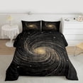 thumbnail image 2 of Manfei Natural Landscape Queen Comforter Set,Galaxy Starry Night Bedding Sets,Black Gold Bedding Comforter Set For Kids,Luxury Bedroom Decor Reversible,3 Pieces, 2 of 8