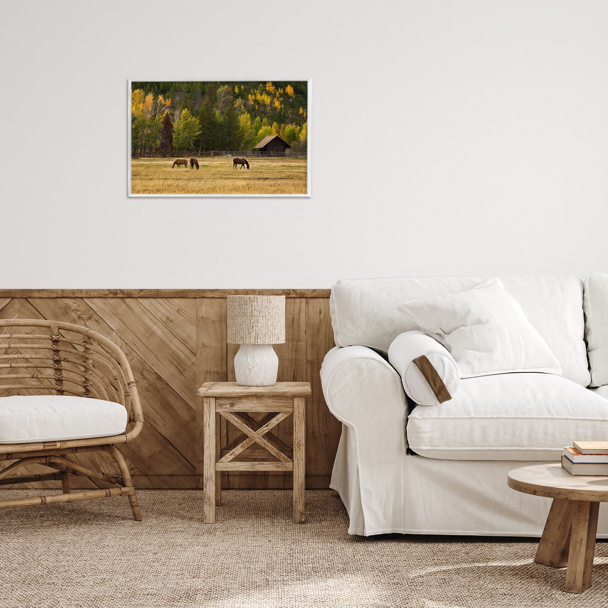 Stupell Industries Horses In Jackson Hole White Framed Giclee Art, design by Scott Stulberg