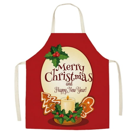 

OUTLOU 1 Piece Christmas Chef Apron Adjustable Cooking Apron for Xmas Party Men Women Kitchen Restaurant House Home Gardening Cleaning Christmas Decorations