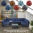 thumbnail image 5 of SUNCROWN  12 Piece Outdoor Patio Cushion Covers Replacement, Outdoor Cushion Slipcovers(6 Seat Covers and 6 Back Covers) with Zipper for Outdoor Furniture, Patio Sofa Couch(Dark Blue), 5 of 7