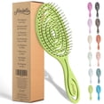 thumbnail image 1 of Ninabella Cepillo para desenredar el cabello para mujeres y hombres - No tira - Cepillos alisadores para cabello liso y rizado - Cepillo desenredante en espiral único - Verde lima, 1 of 5