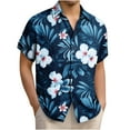 thumbnail image 2 of QIUOMBBP Tropical Beach Shirts for Men Loose Comfy Summer Vacation Tees Short Sleeve Floral Printed Button Down Tops Multicolor XXXXL, 2 of 6