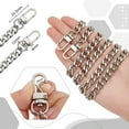 thumbnail image 2 of Bag Strap Chains Iron Curb Link Chains with Swivel Lobster Claw Clasps Platinum 160x1cm 1strand/box, 2 of 2