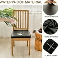 thumbnail image 3 of ATJIA Waterproof Seat Covers for Dining Room Chairs Stretch PU Leather Chair Seat Slipcovers Dining Chair Covers, 3 of 17