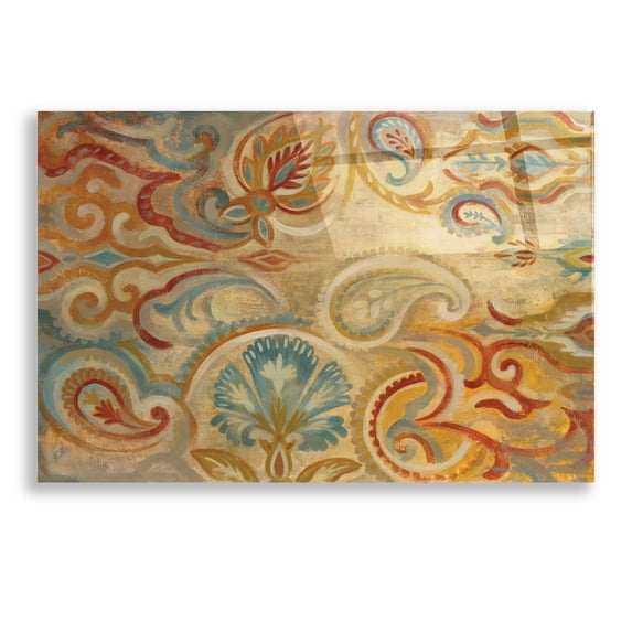 Epic Art 'Antique Paisley' by Silvia Vassileva, Acrylic Glass Wall Art, 24"x16"