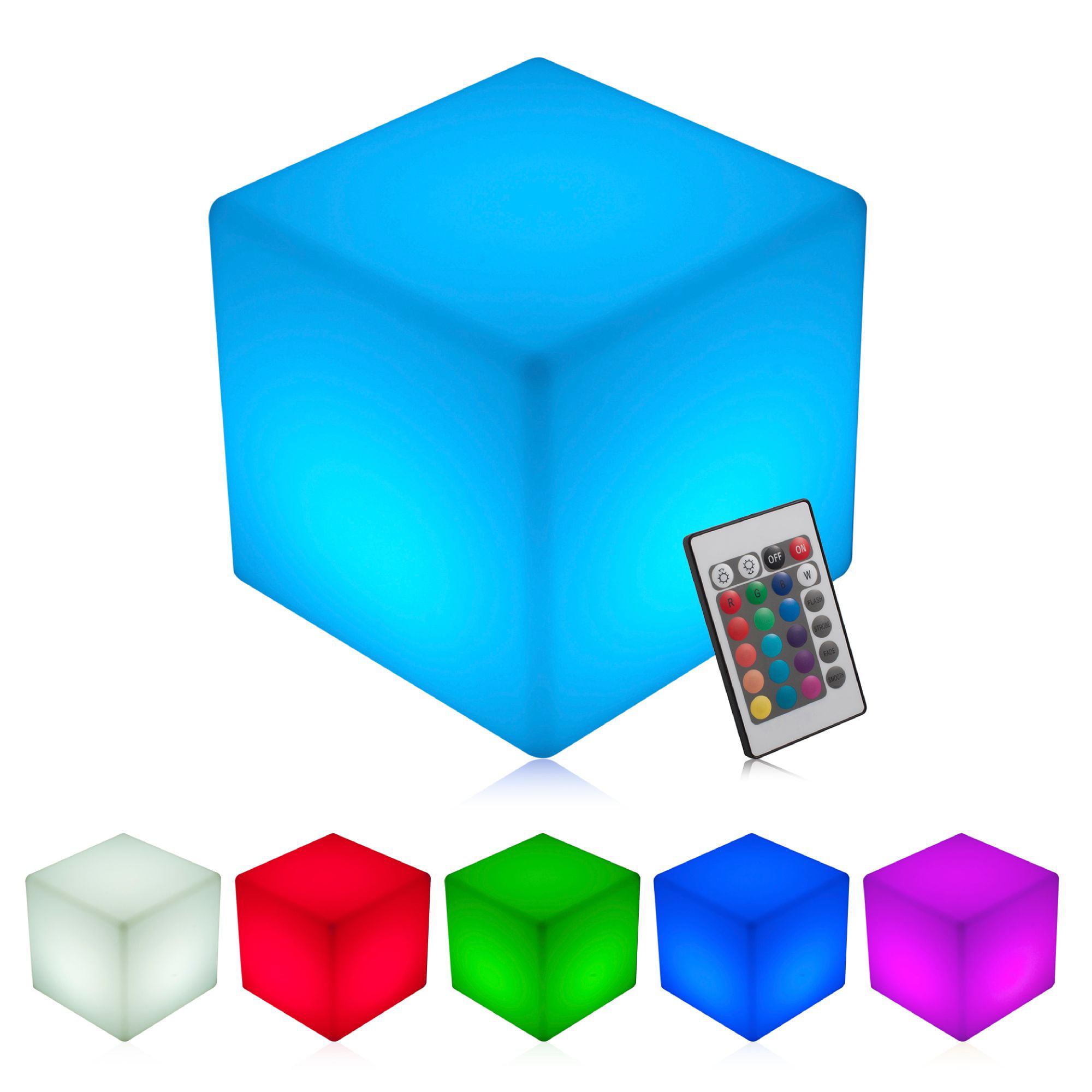 Led Cube Light Multi Color Cordless Night Lamp Gadget Home