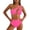Hot Pink, variant on One Shoulder Swimsuits for Women 2 Piece Underwire Bathing Suit Solid Trendy Swimwear Summer Beach Swim Set