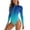 Light Blue, variant on HVOBTTY Summer Women's Jumpsuit Swimsuits Gradient Long Sleeve Surf Suits Zip Front Sun Protection Slim Stretch Bathing Suits