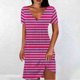 thumbnail image 4 of Mini Vestido de Verano Color Sólido Cuello en V Manga Corta Vestido de Becerro Medio, Vestido Corto de Verano, 4 of 5