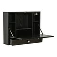 thumbnail image 2 of HomCom Wall Mounted Writing Computer Desk Workstation with Foldable Space Saving Design & Ample Interior Storage, 2 of 9