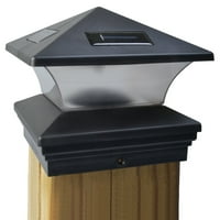 Moonrays 91268 Solar Powered LED Post Cap Light, 6-Inch by 6-Inch Post, Black Finish