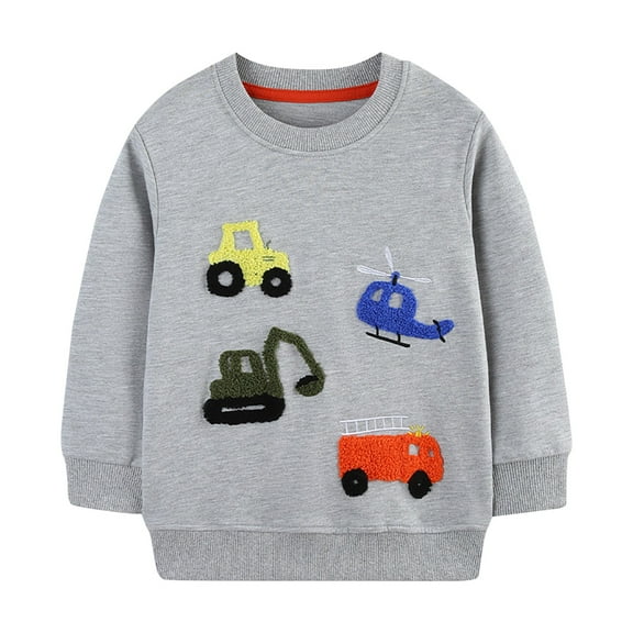 XIMIN Toddler Boys Garbage Sweatshirts Monster Truck Pullover Long Sleeve Shirt Pullover Sweater Clothes Top Shirt Toddler Kids Christmas Outfits