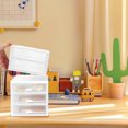 thumbnail image 4 of Organizador de escritorio de plástico con 3 cajones, color blanco, para guardar suministros de oficina, maquillaje, cajones, escritorio, versátil, para papelería, arte y manualidades., 4 of 6