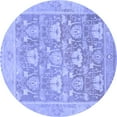 thumbnail image 1 of Ahgly Company Indoor Round Oriental Blue Traditional Area Rugs, 4' Round, 1 of 4