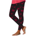 thumbnail image 2 of Neewe Women's Thick High Waist Yoga Pants,Heart Printed Tummy Control Workout Running Yoga Leggings for Women, 2 of 6