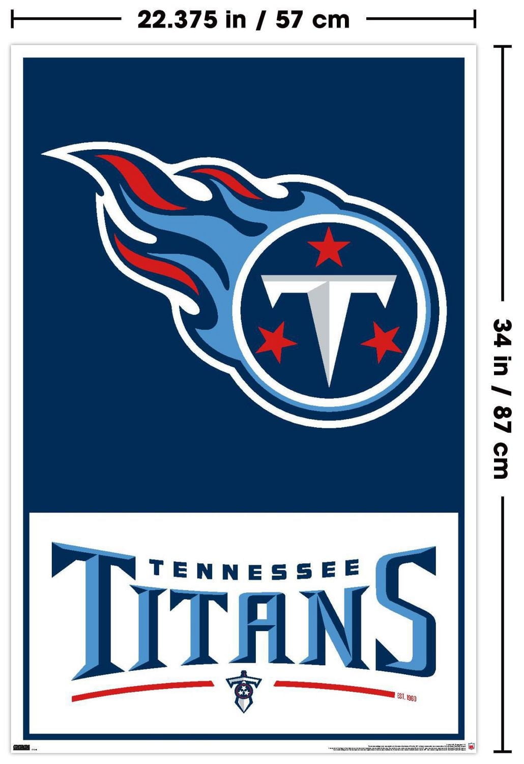 NFL Tennessee Titans - Logo 21 Wall Poster, 22.375" x 34"