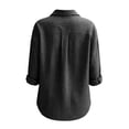 thumbnail image 5 of SAWOBUUN Womens Button Down Shirts Long Sleeve Striped Dress Shirt Collared Office Work Blouses Tops, 5 of 8