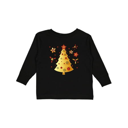 

Inktastic Red and Gold Christmas Tree with Flowers Gift Toddler Boy or Toddler Girl Long Sleeve T-Shirt