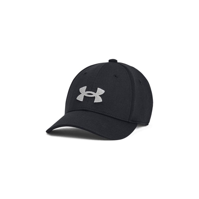 Gorra Under Armour Blitzing Stretch Fit para niños, color negro y gris moderno