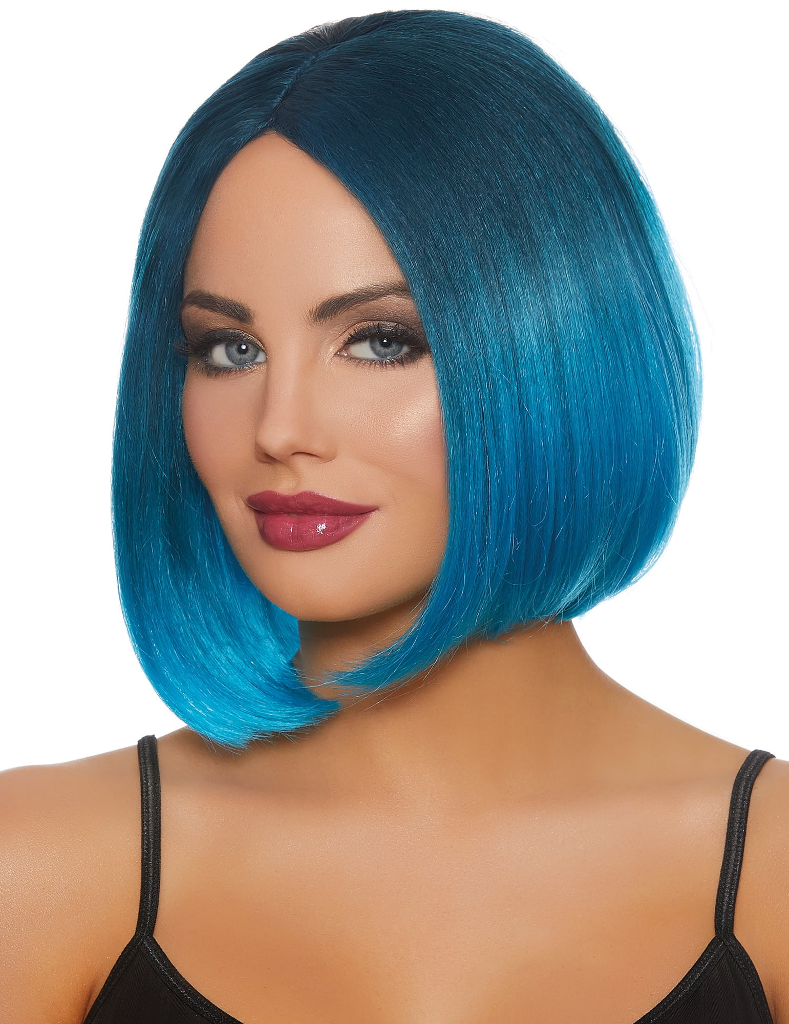 Steel Blue Bright Blue Ombre Wig Adult Halloween Accessory