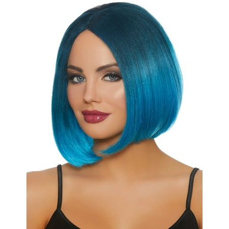 Steel Blue Bright Blue Ombre Wig Adult Halloween Accessory