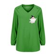 thumbnail image 4 of MVRLSH Womens Tops Blouse Casual Halloween Dark Terrifying Fashion Printed Comfortable Tees Loose Fit Blouses Green - M, 4 of 5