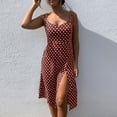 thumbnail image 2 of Vestido floral con encaje y estampado de lunares para mujer: gasa, largo hasta la rodilla, verano, playa y bodas, informal a formal, 2 of 5