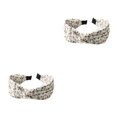 thumbnail image 3 of Qarigey Diadema Estampado floral Bandas para el cabello Diademas flexibles Sombreros Blanco Type2 NO2, 3 of 6