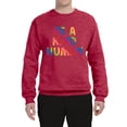 thumbnail image 2 of Wild Bobby, Be A Kind Human Positive Inspirational Slogan Inspirational/Christian Unisex Crewneck Graphic Sweatshirt, Vintage Heather Red, Medium, 2 of 6