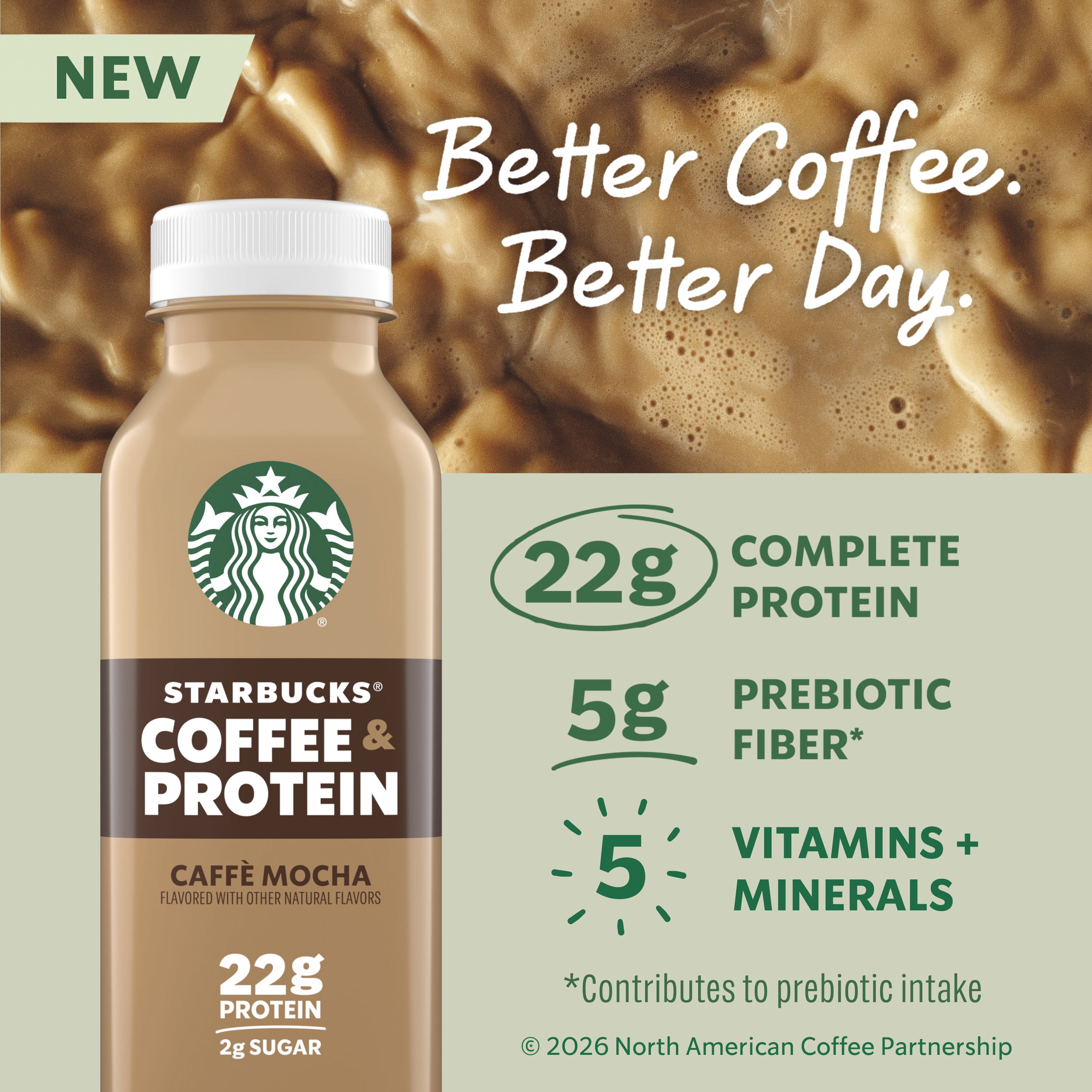 Starbucks Coffee & Protein, Classic Mocha, 12 fl oz Bottles, (12 Pack) High Protein Iced Coffee​